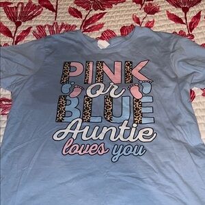 Blue gender reveal T-Shirt - Auntie Loves You